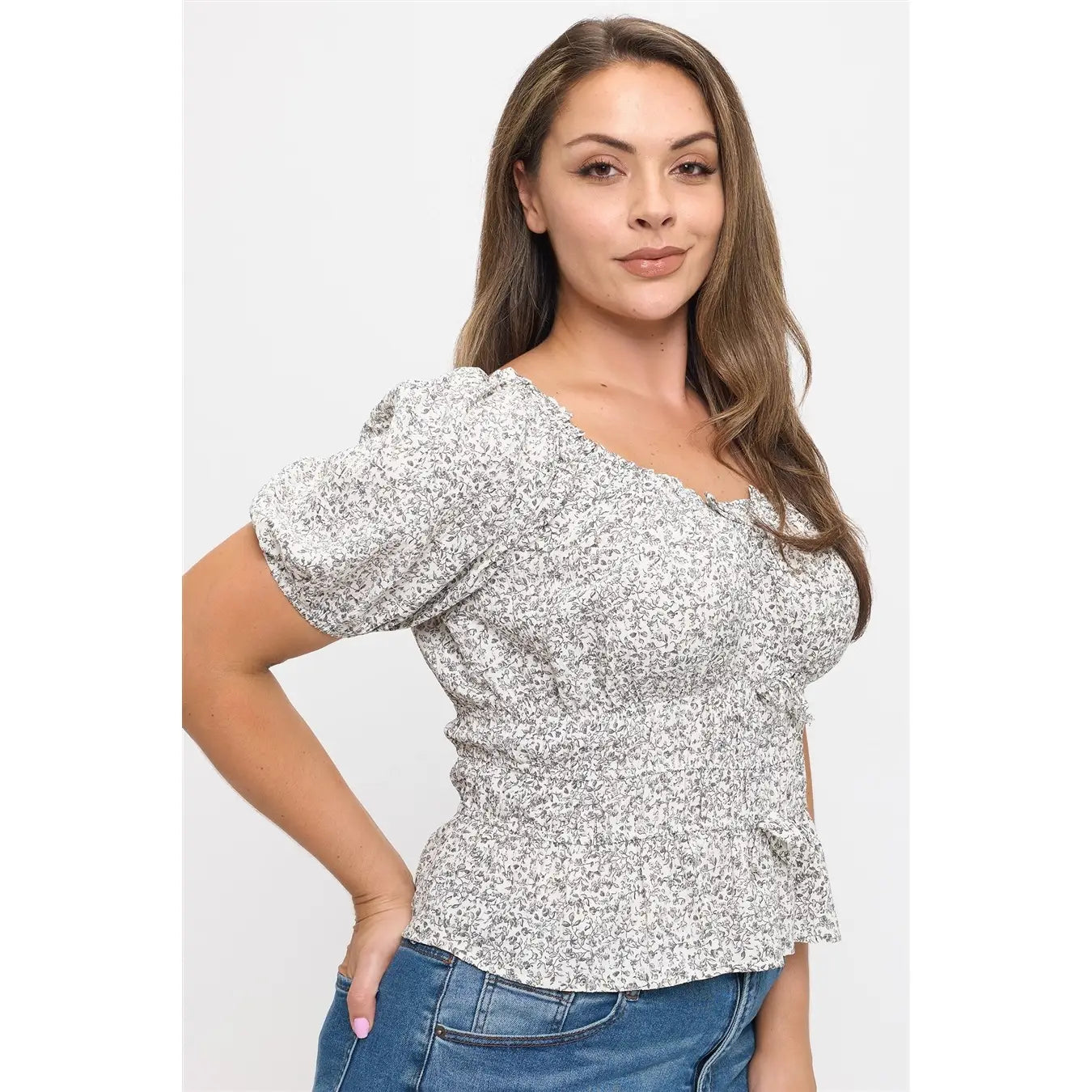 Lila Floral Top (Plus)