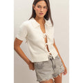 Tie-Front Short Sleeve Knit Top