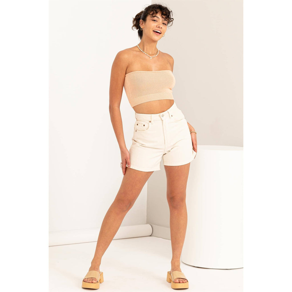 Peachy Strapless Bandeau Top
