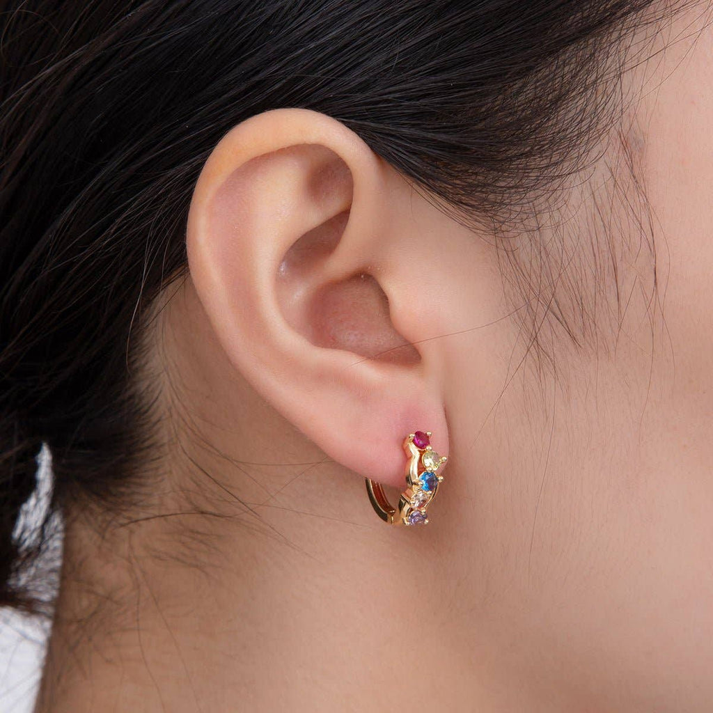 Tanja Colorful Huggie Earrings