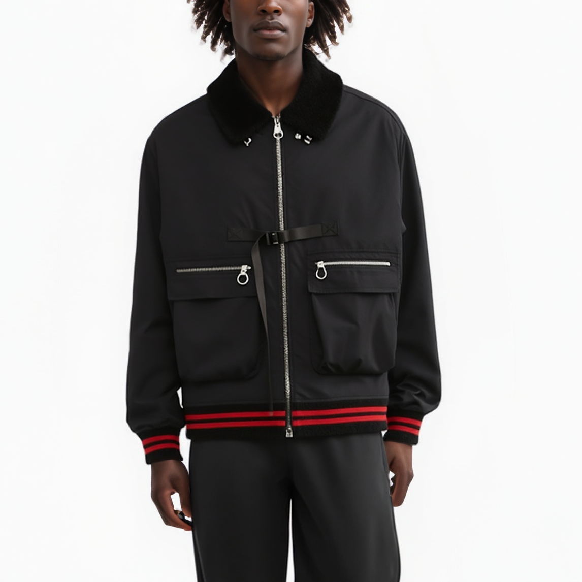 Dark Prince Sherpa Collar Jacket