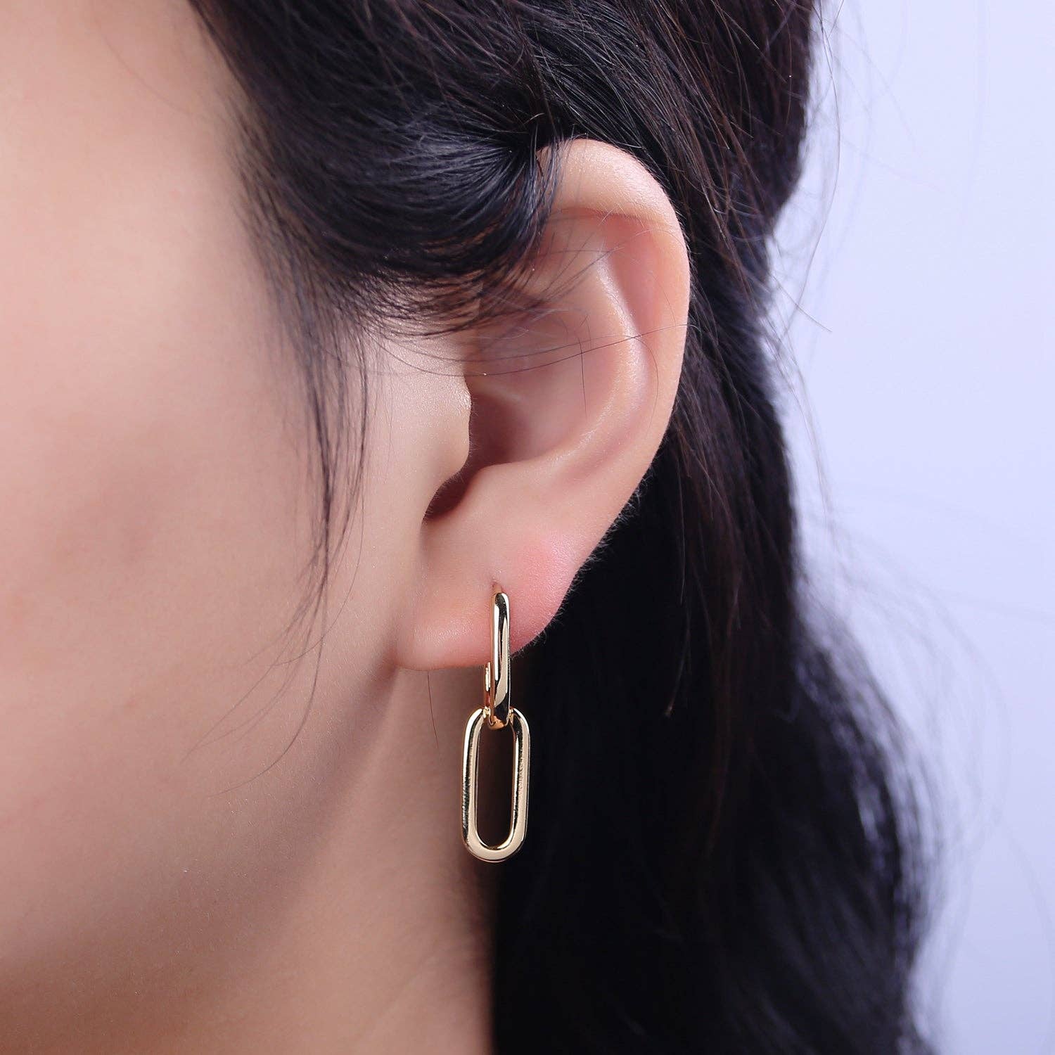 Perfect Link Oval Hoop Earrings