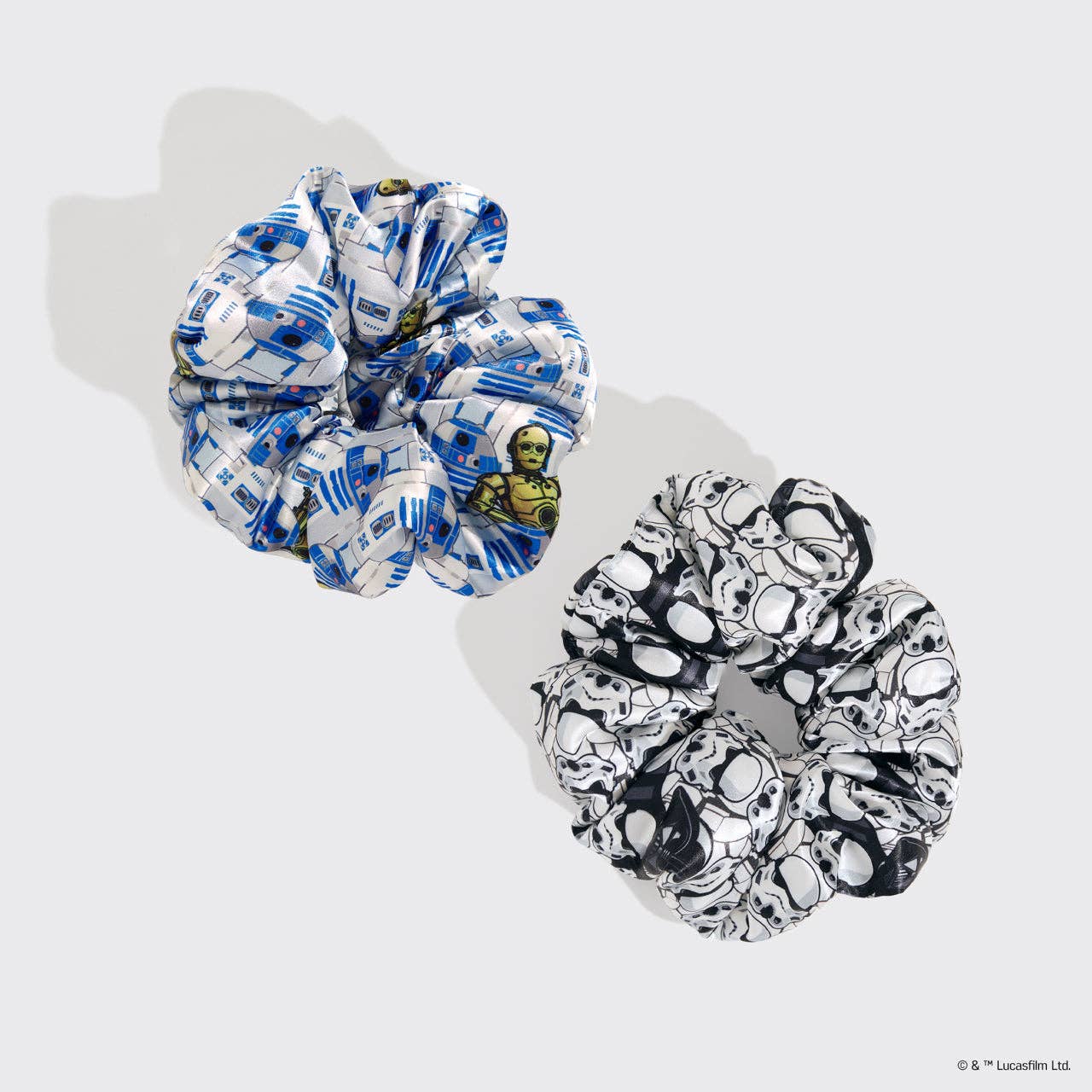 Star Wars™ & Kitsch Pillow Scrunchies® in Satin - R2-D2 & Stormtroopers