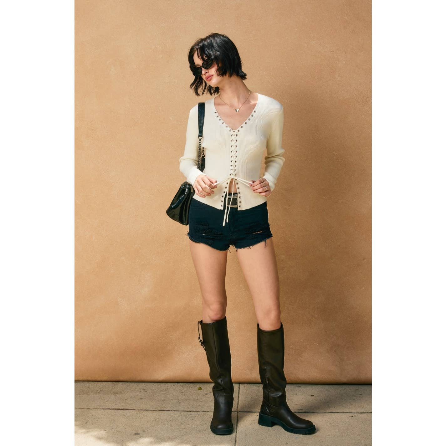 Luna Laced Front Sweater