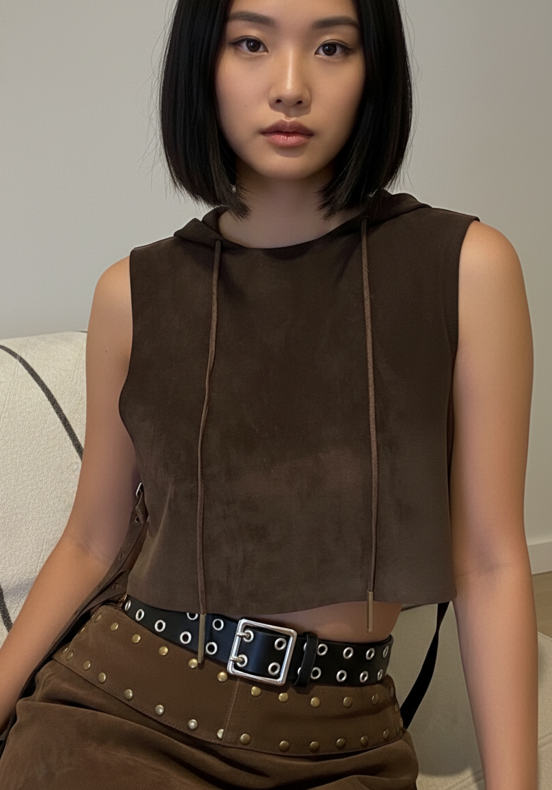 Double Grommet Genuine Leather Belt