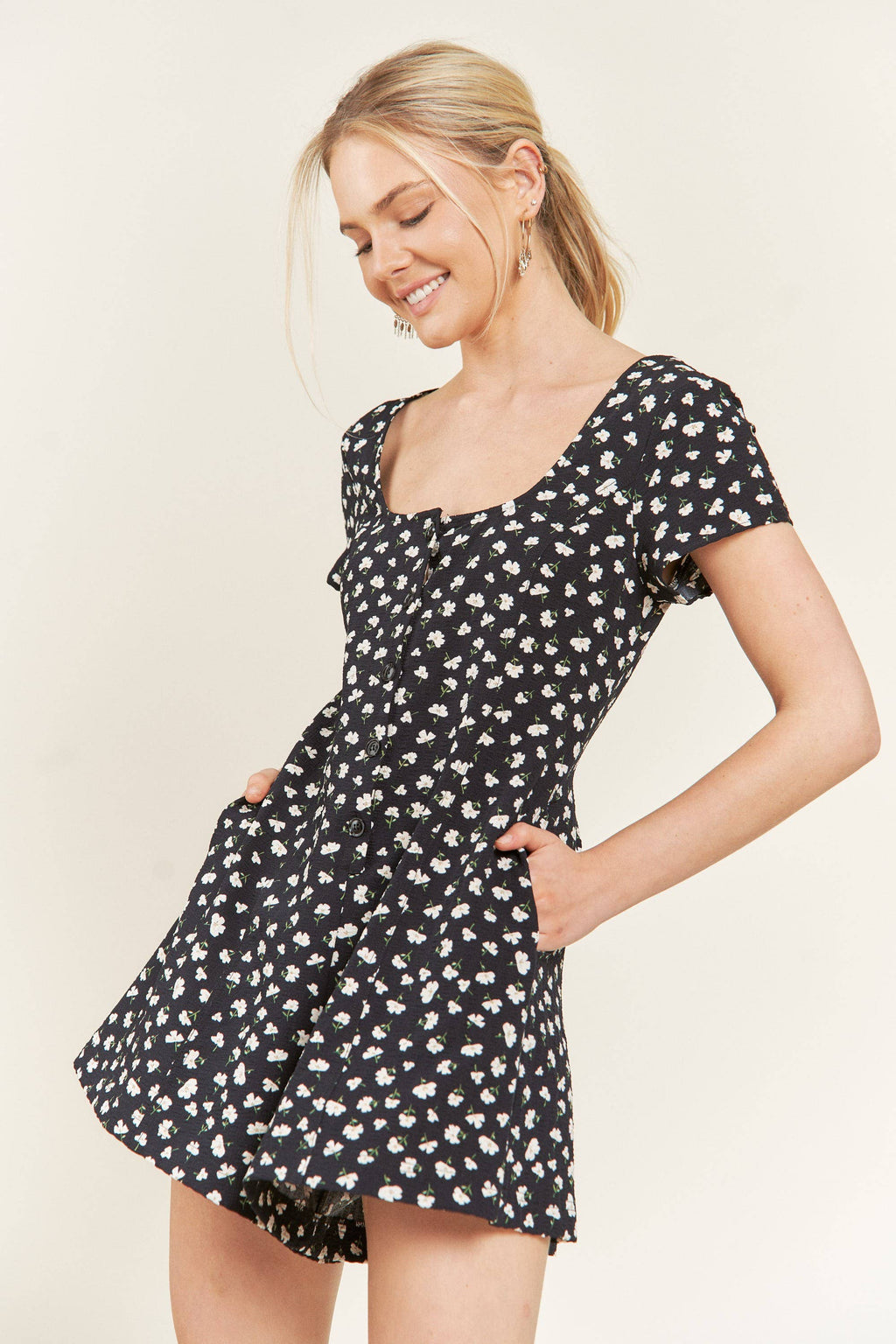 Floral Button Down Romper