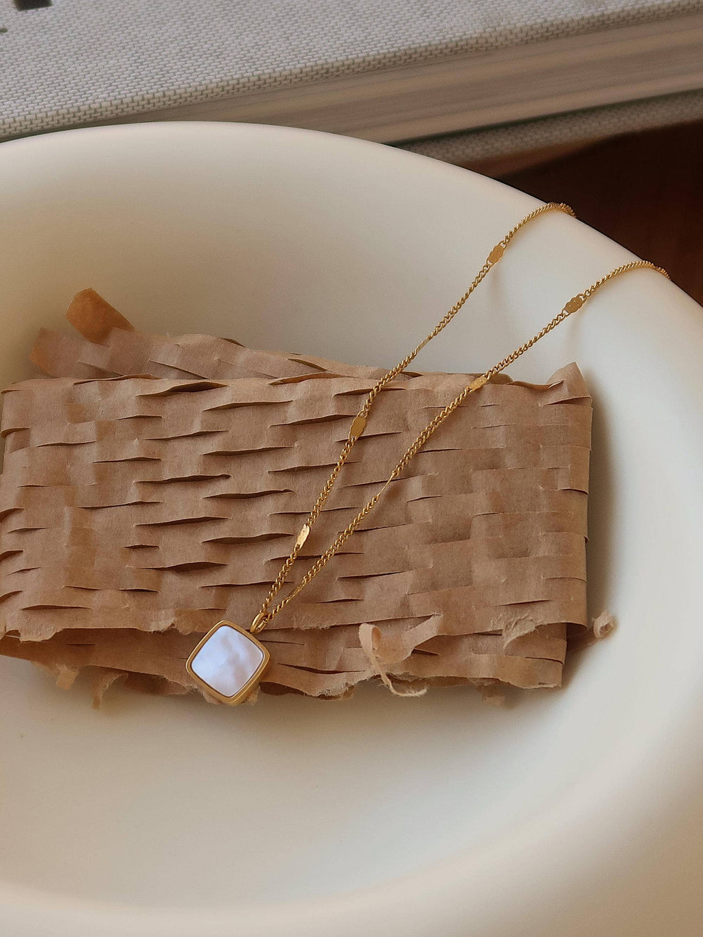 Felicity Gold Shell Square Necklace
