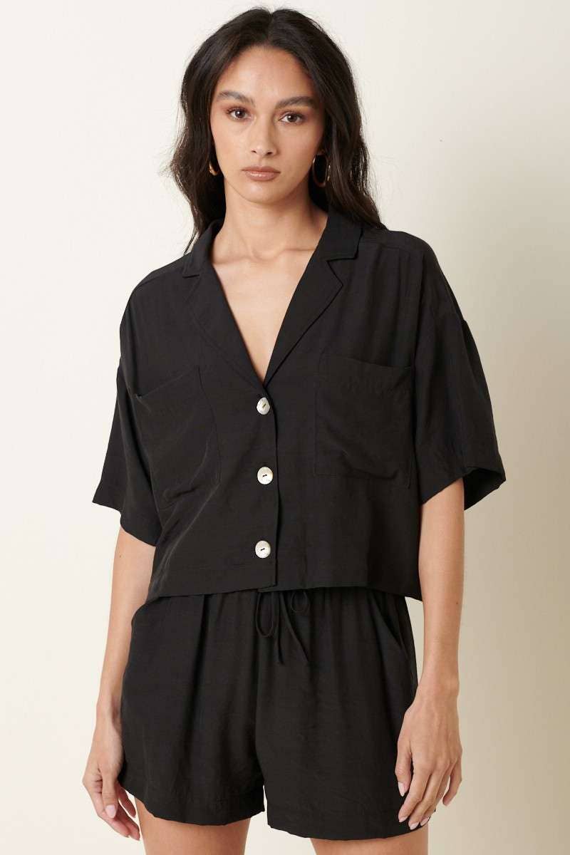 Nori Cropped Oversize Top