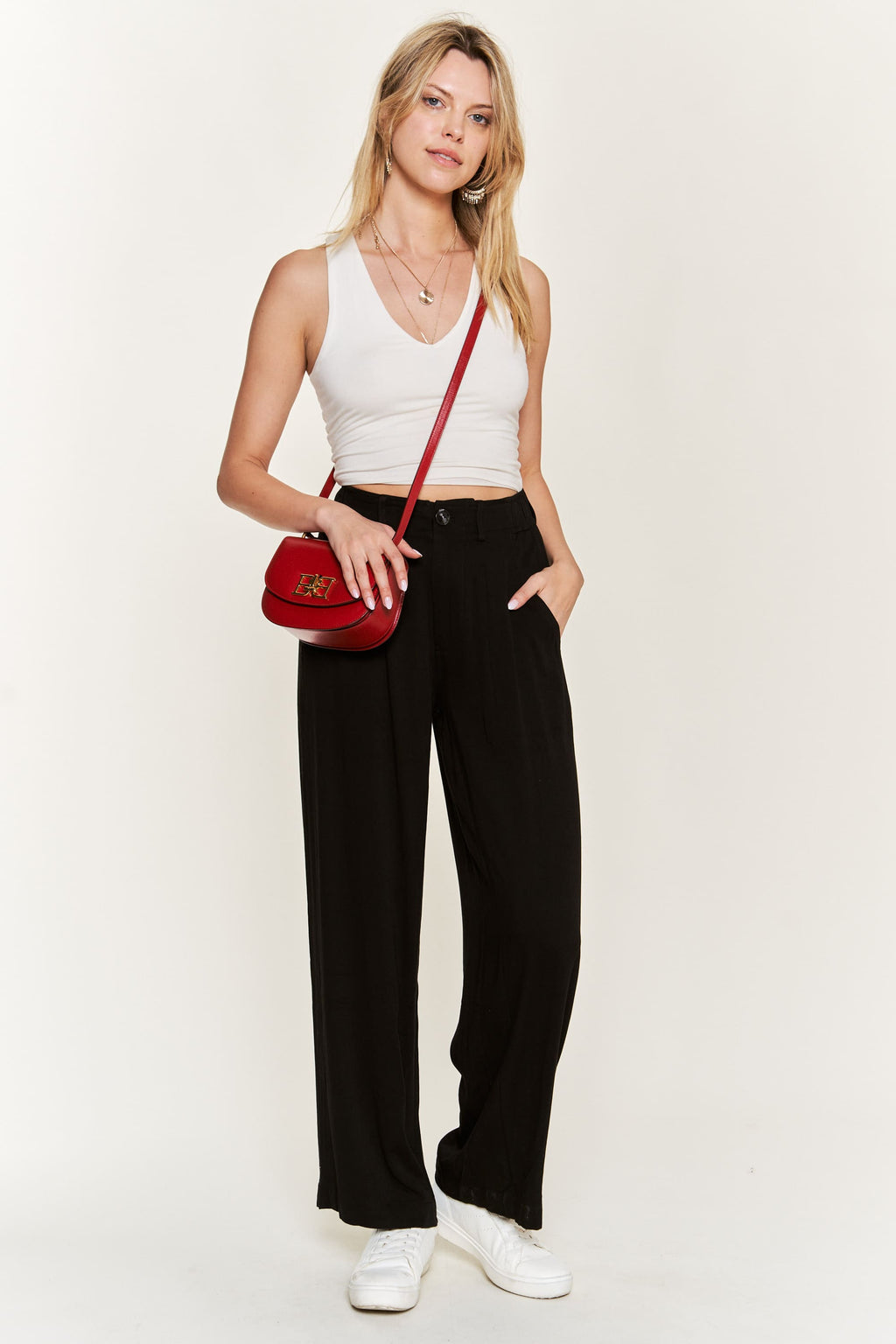 Front Button and Straight Pants