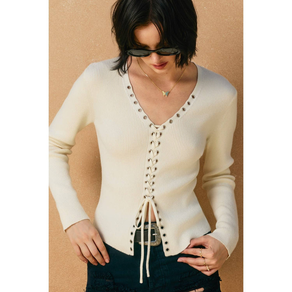 Luna Laced Front Sweater