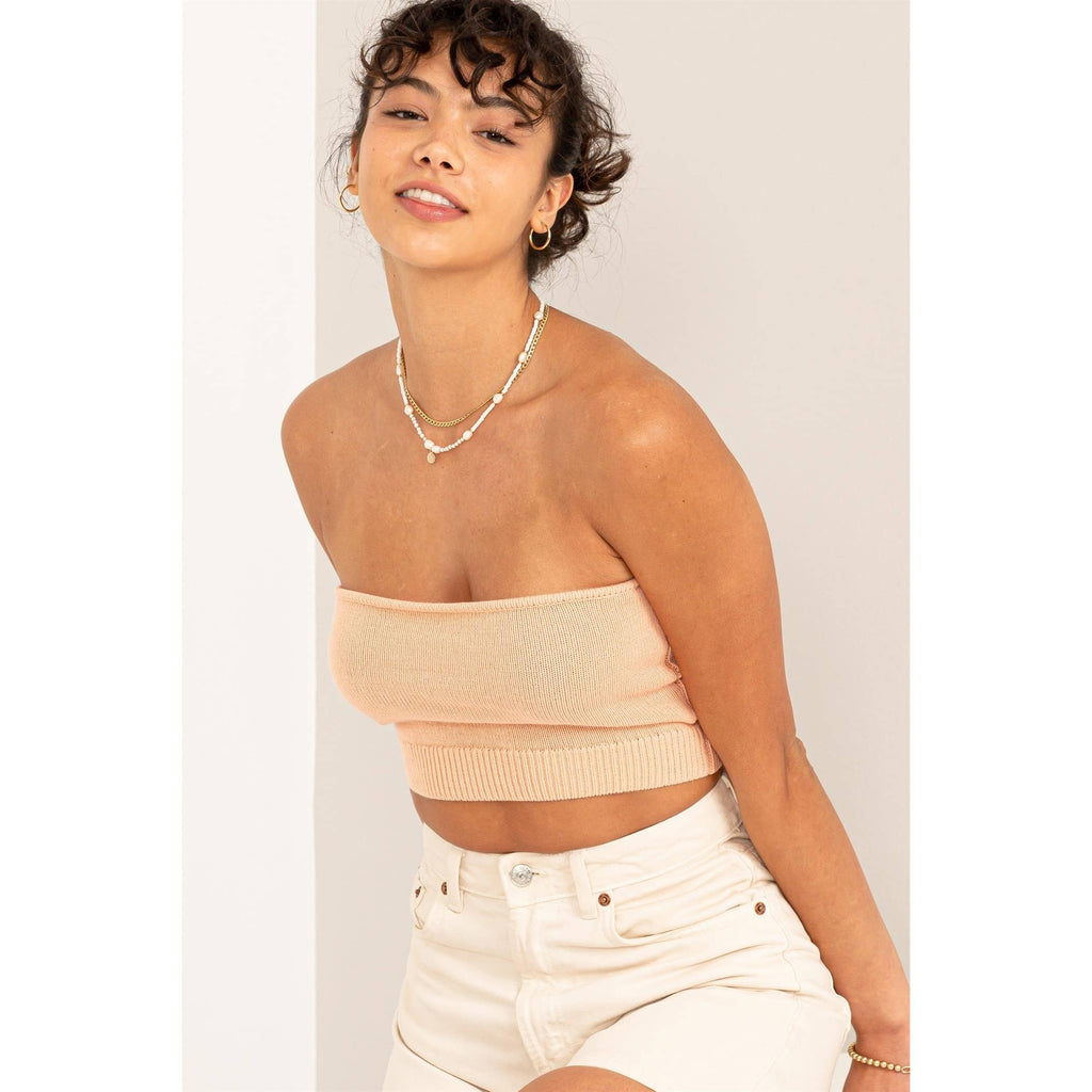 Peachy Strapless Bandeau Top