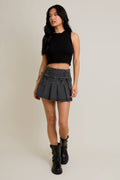 Bella Grey Denim Mini Skirt