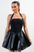 Dark Side Halter Mini Dress