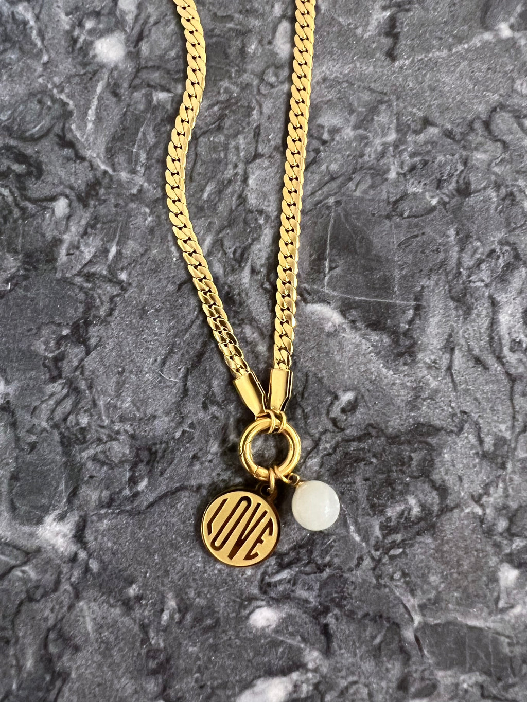 Lover Girl Curb Charm Necklace - One of a Kind