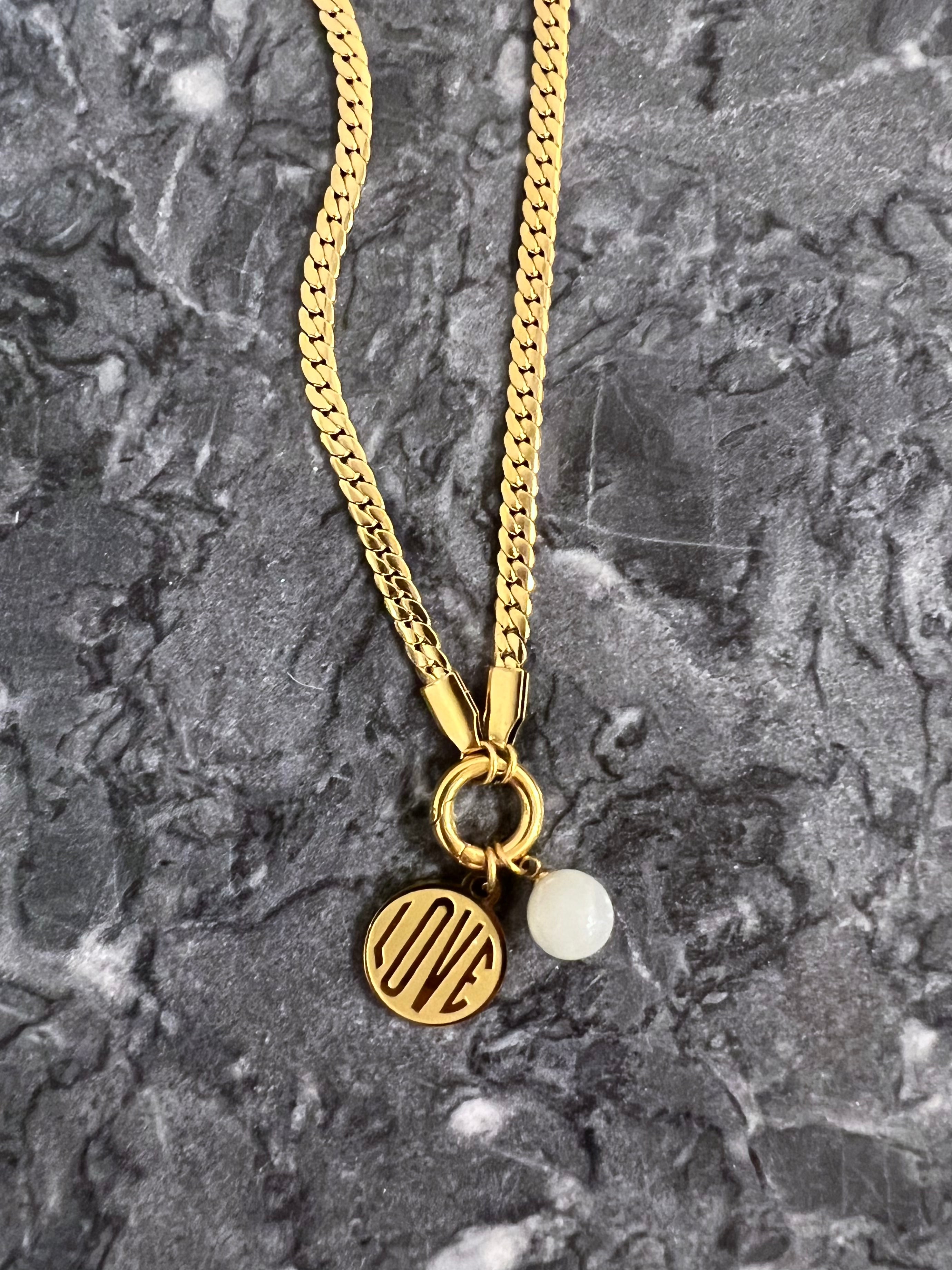 Lover Girl Curb Charm Necklace - One of a Kind