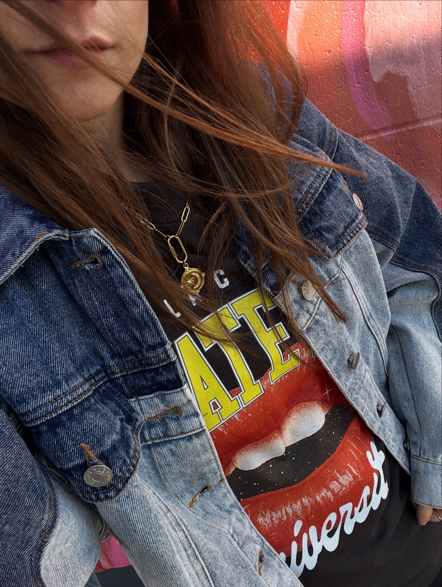 Moon & Stars Paperclip Carabiner Necklace