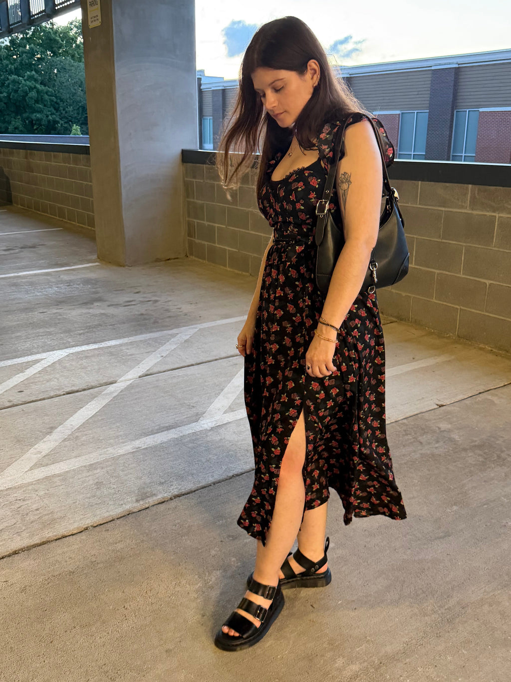Floral Sweetheart Midi Dress
