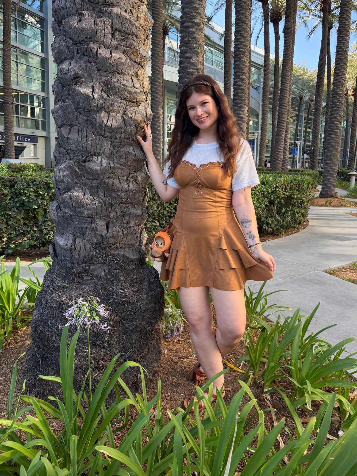Forest Faux Suede Mini Dress