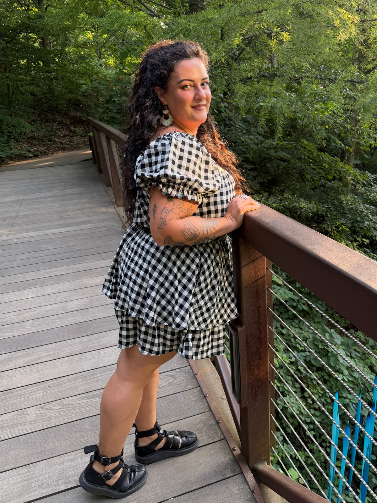 Most Wanted Gingham Romper (Plus)
