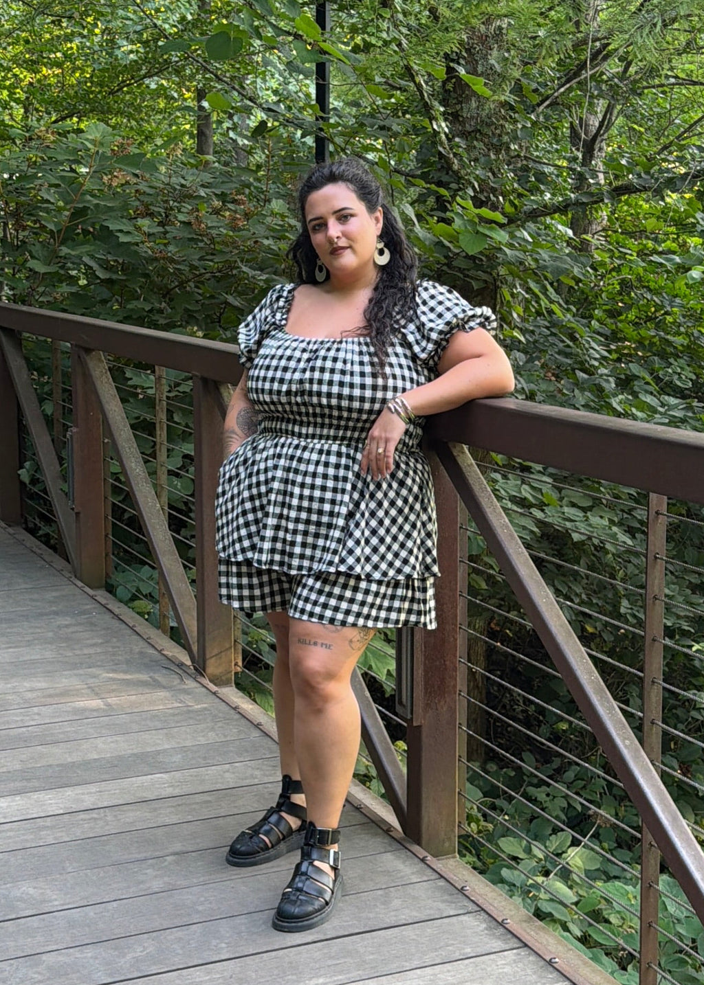 Most Wanted Gingham Romper (Plus)