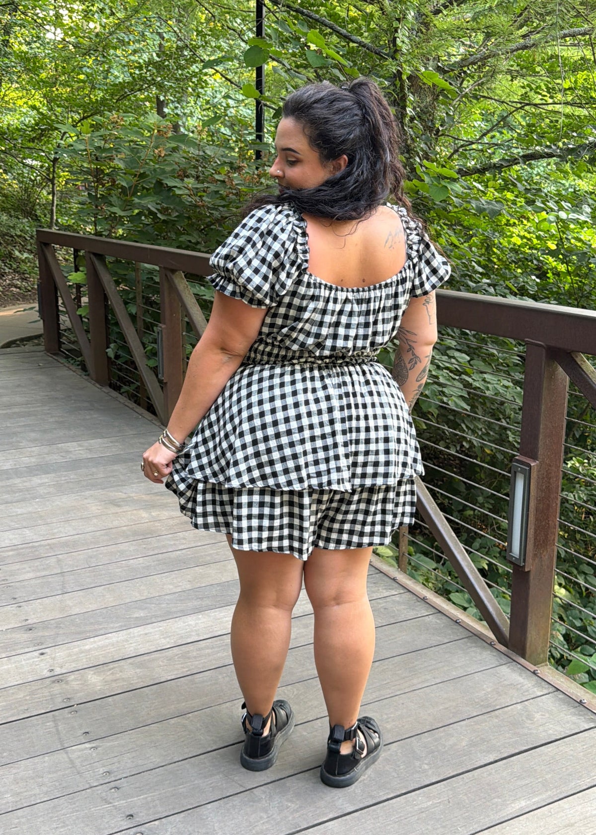 Most Wanted Gingham Romper (Plus)