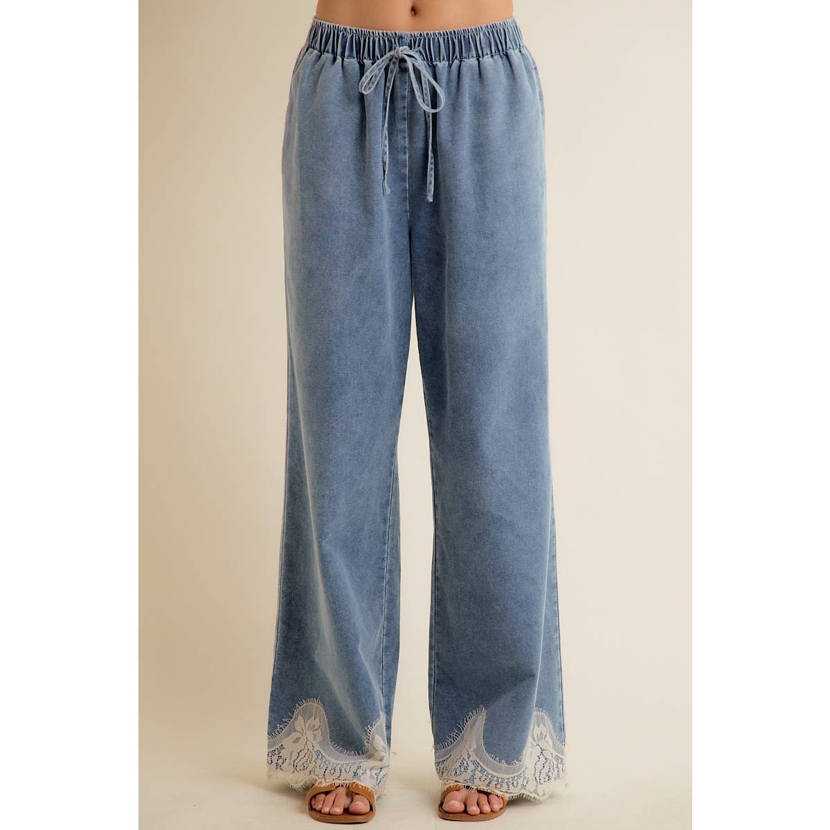 Easy Going Lace Denim Pants