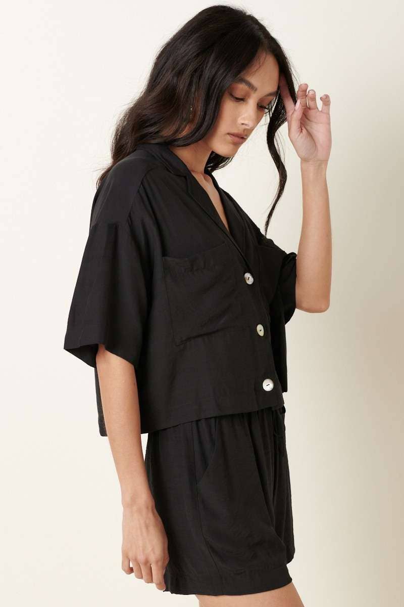 Nori Cropped Oversize Top