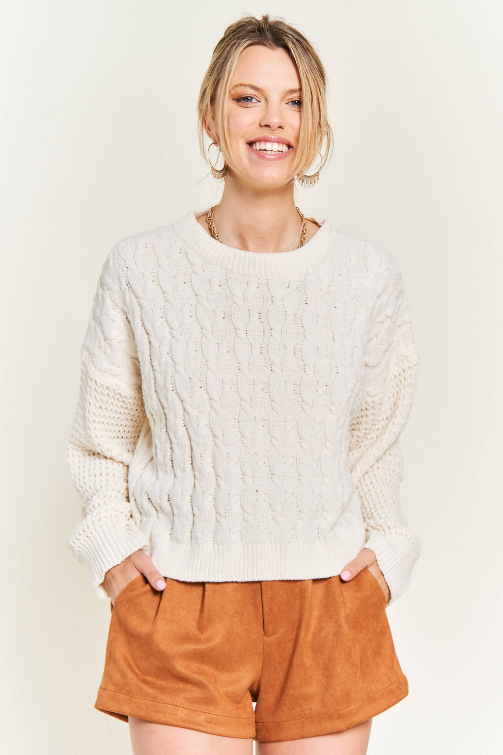 Dreamy Cable Knit Sweater - Curve