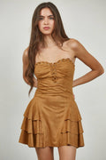 Forest Faux Suede Mini Dress