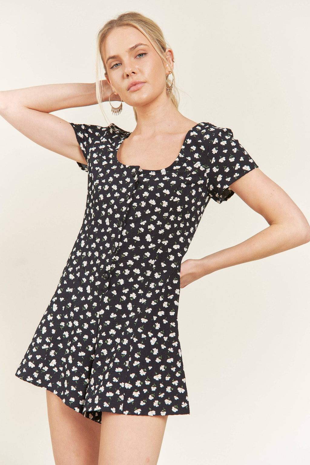 Floral Button Down Romper