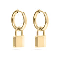Padlock Pendant Hoop Earrings