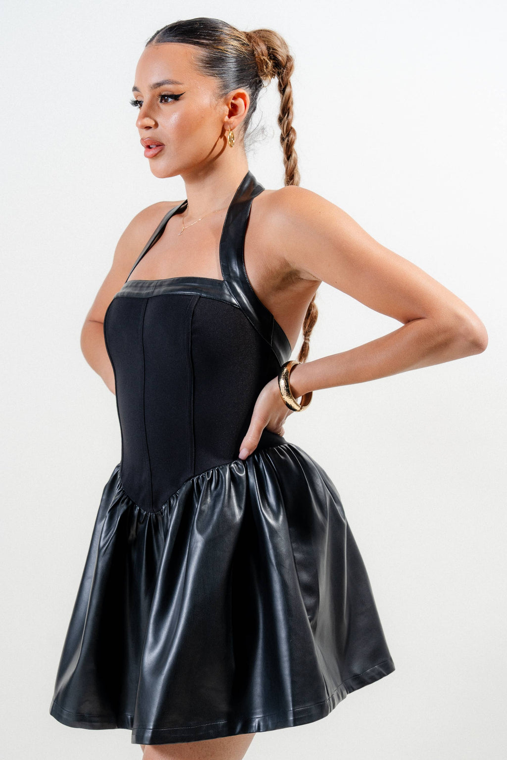 Dark Side Halter Mini Dress