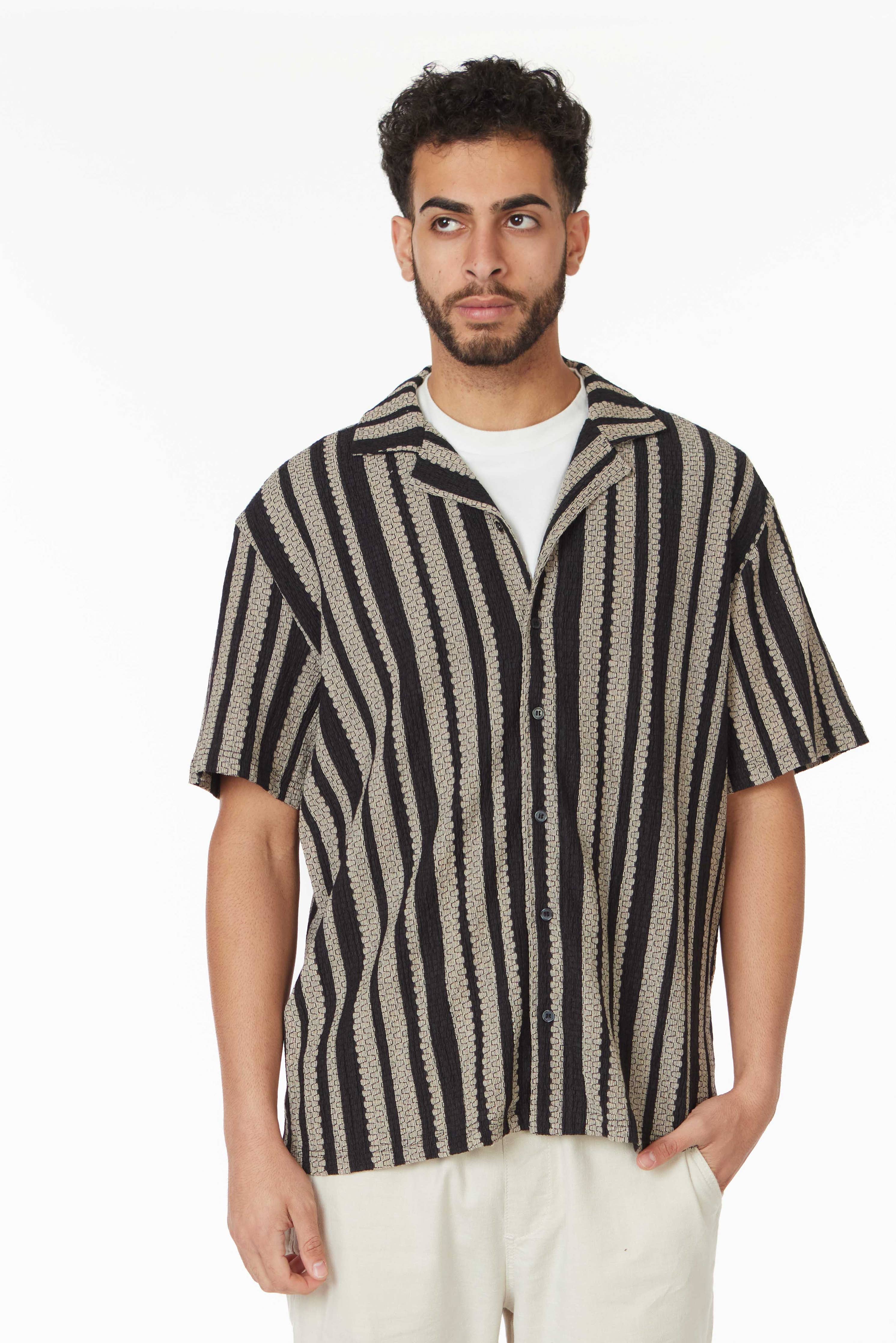 Crochet Short Sleeve Men's Shirt