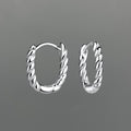 Silver Twisted Oval Huggies