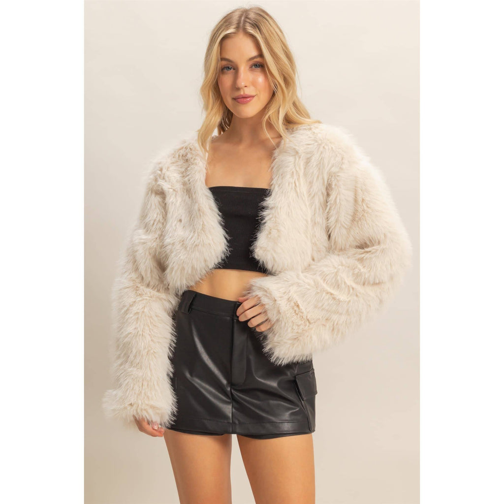 Lavish Faux Fur Cropped Jacket