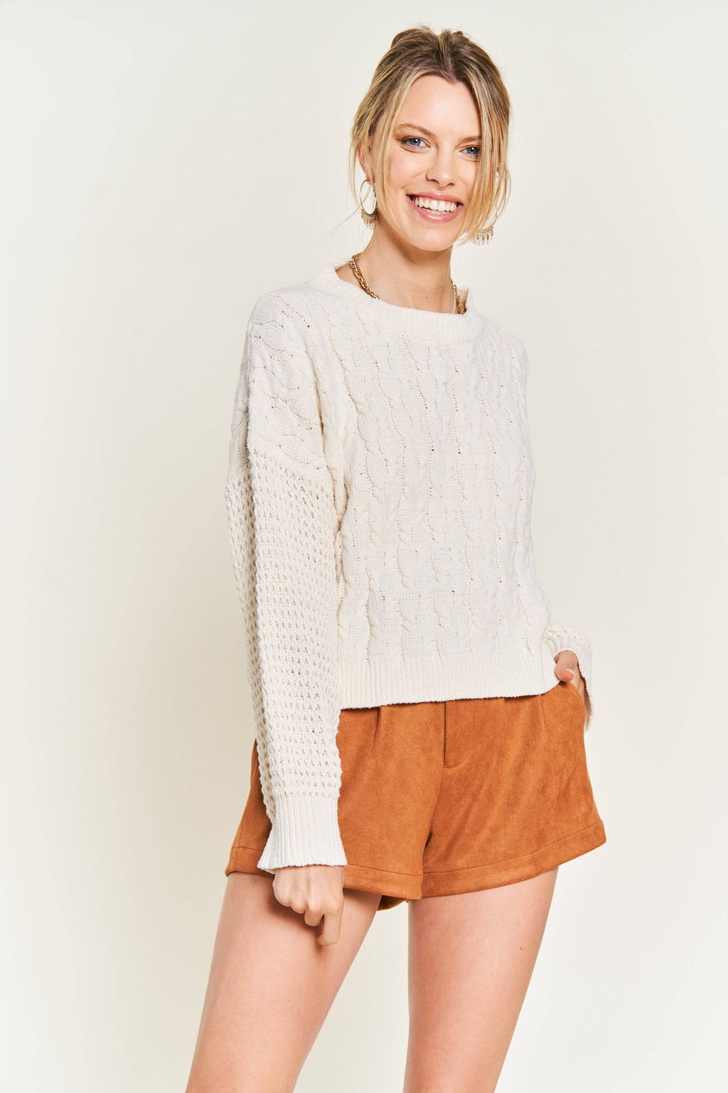 Dreamy Cable Knit Sweater - Curve