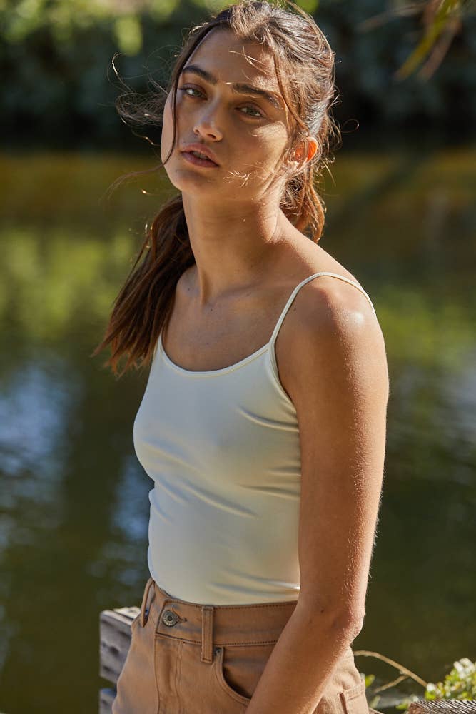 Basic Full Length Cream Cami