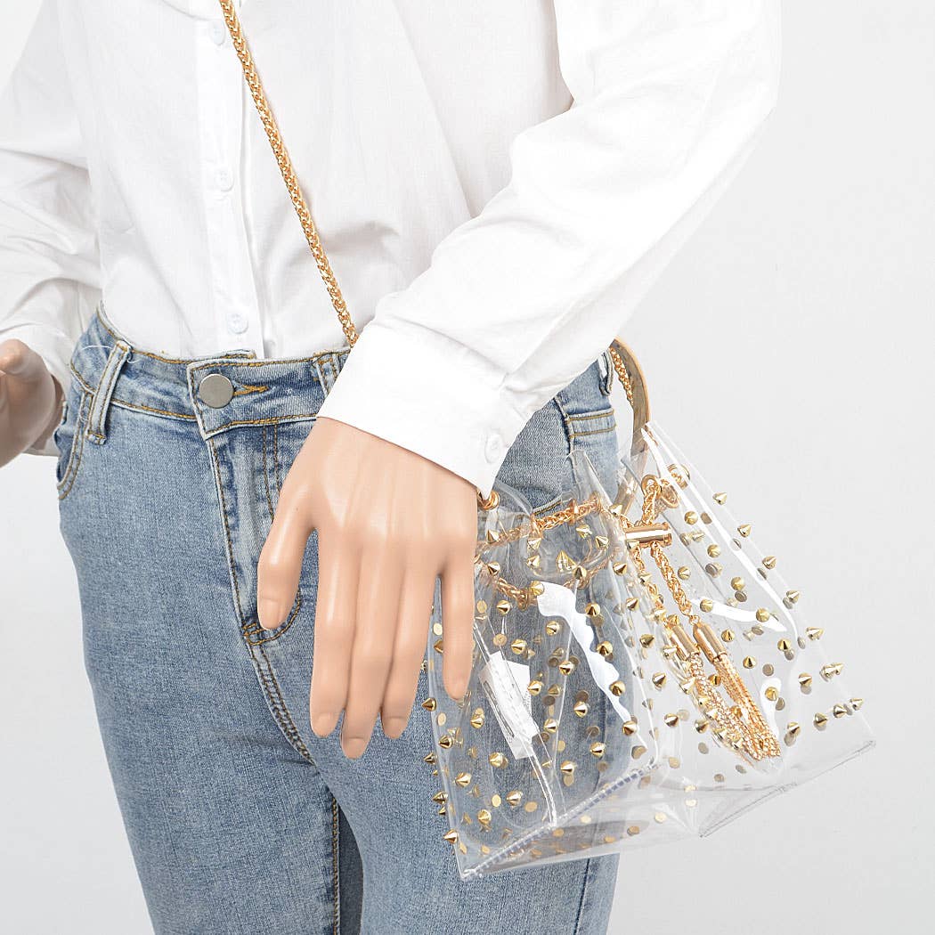 Studded Clear Stadium Bag