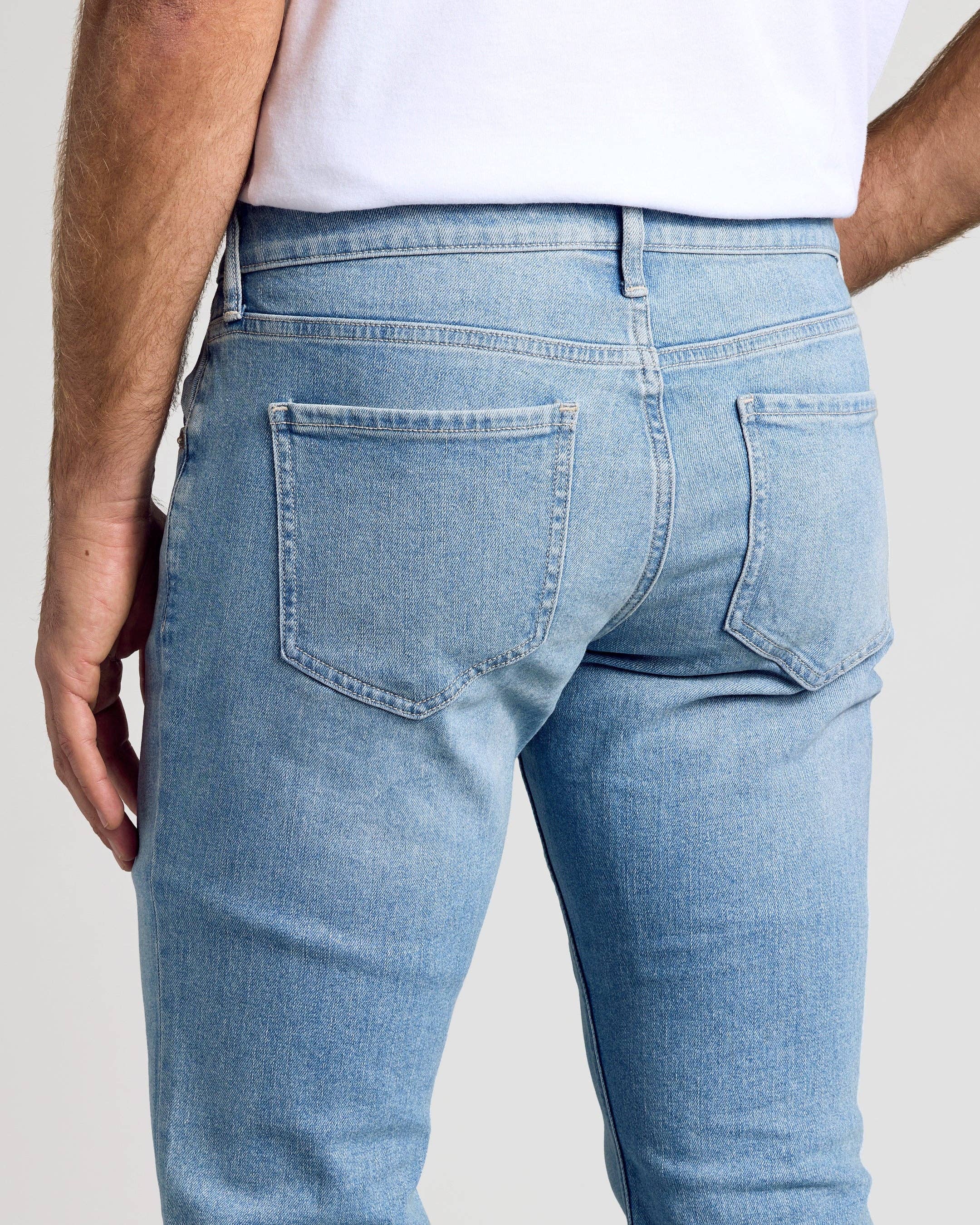Light Indigo Wash Slim Authentic Denim Jeans
